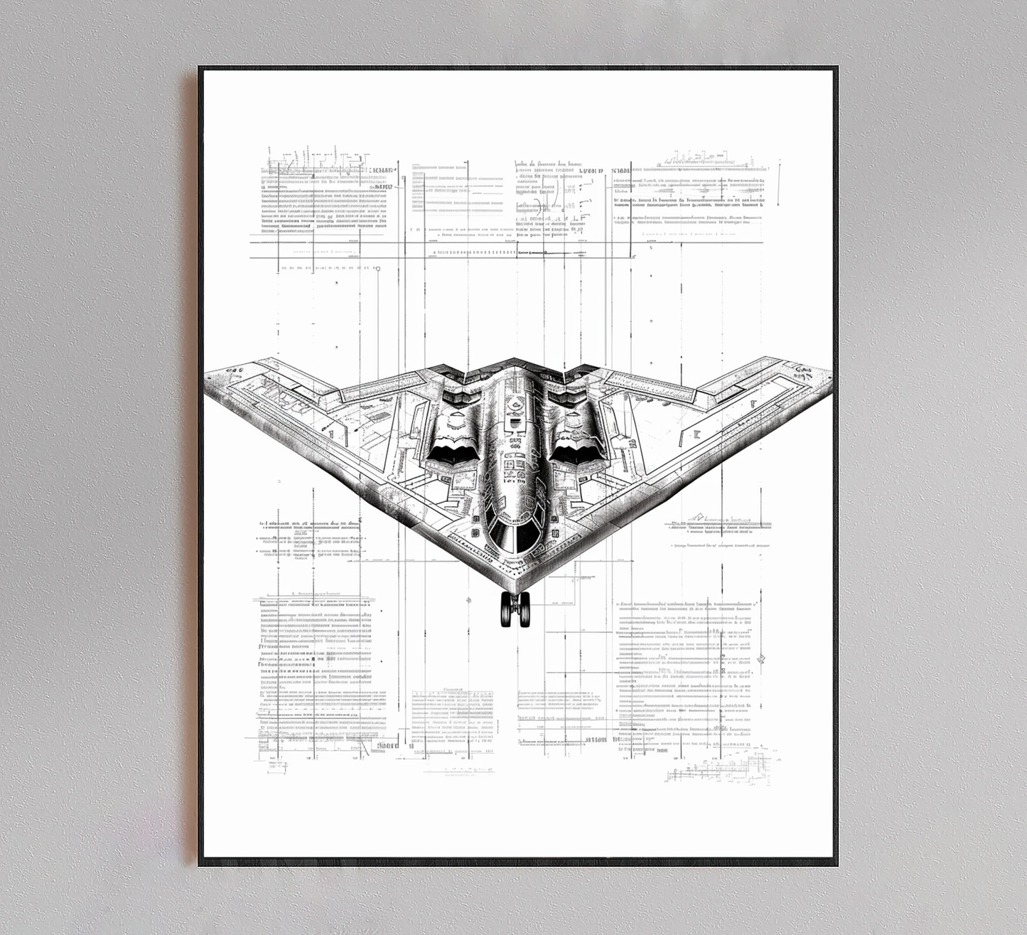 B2 Spirit Blueprint Poster