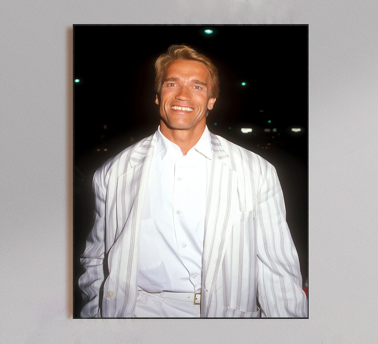 Arnold Schwarzenegger White Suit Poster