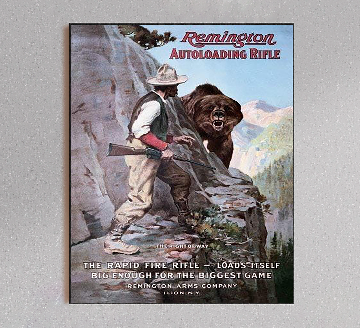 Remington Rifle Vintage Ad Poster