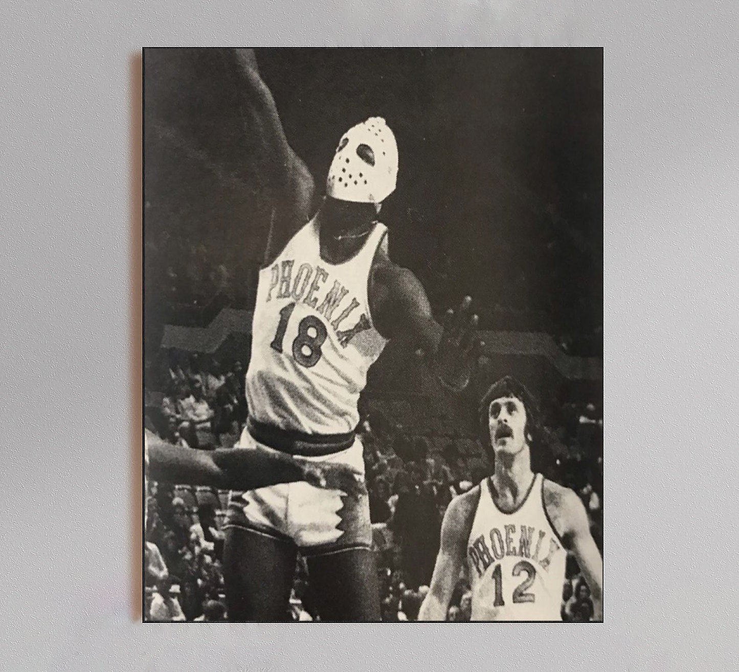 Basketball Player With Mask Vintage Poster