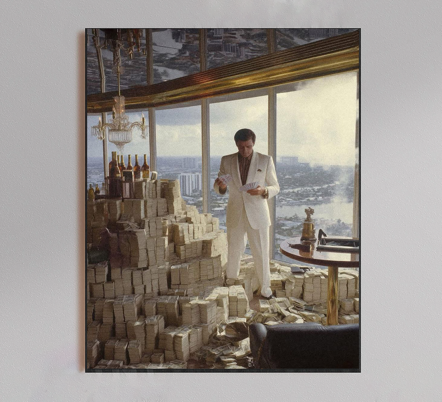 Vintage New York Money Stacks Poster