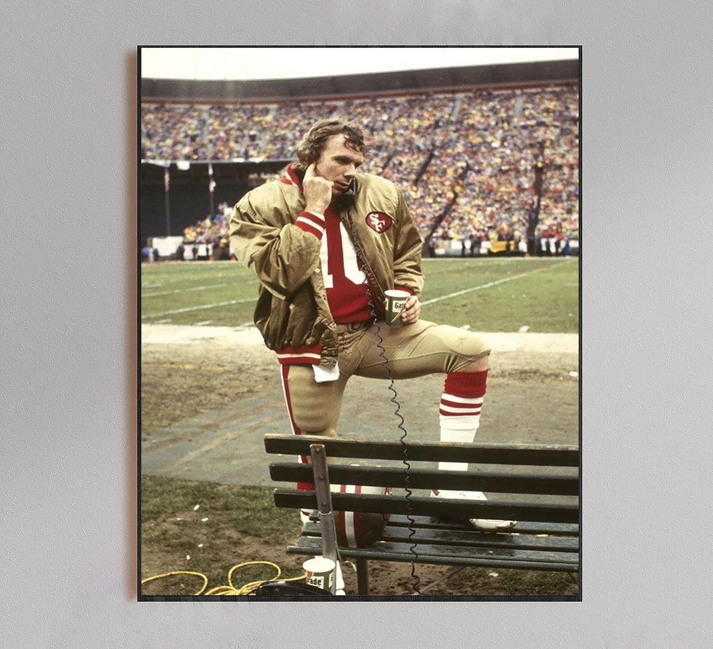 Joe Montana Calling Wife on Sideline Poster