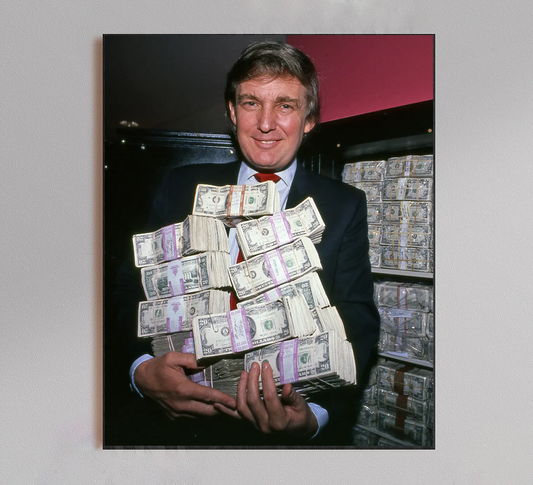 Trump Holding Money Vintage  Poster