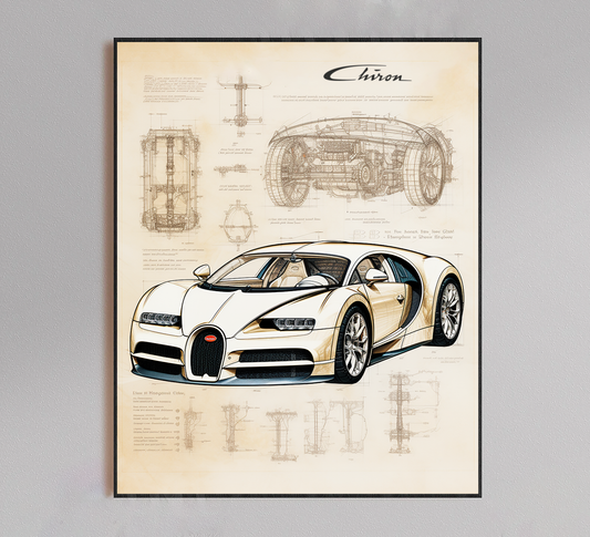 Bugatti Chiron Patent Poster