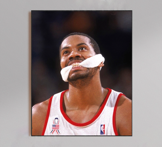 Biting Headband Basketball Poster