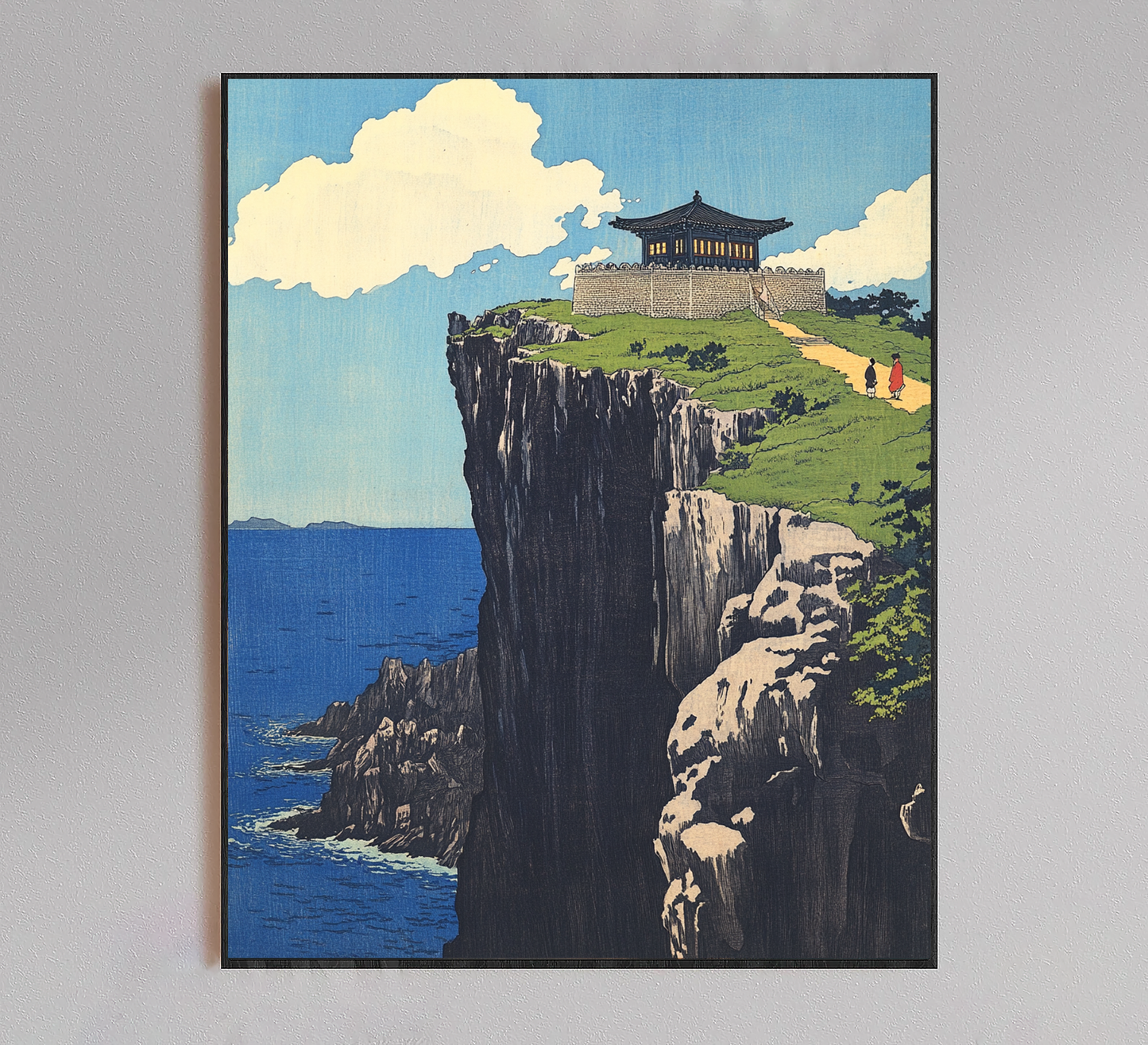 Japanese Cliffside Temple Poster