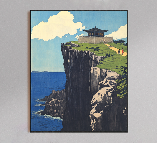 Japanese Cliffside Temple Poster