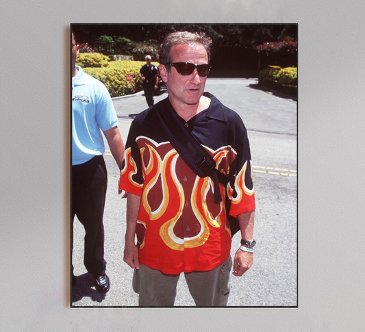 Robin Williams Flames Shirt Poster