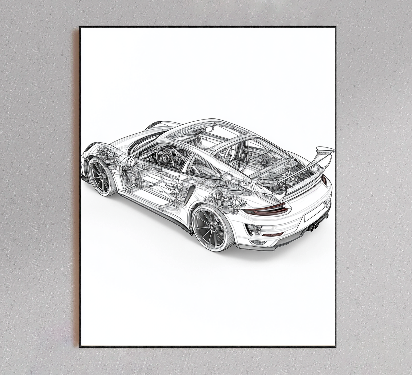 Porsche 911  Blueprint Poster
