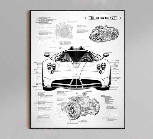 Pagani Blueprint Poster