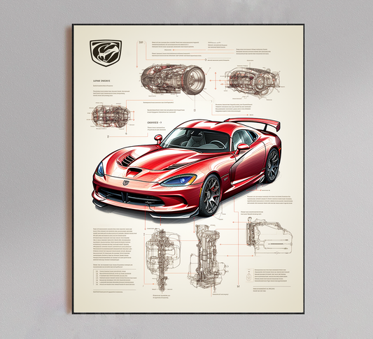 Dodge Viper  Blueprint Poster