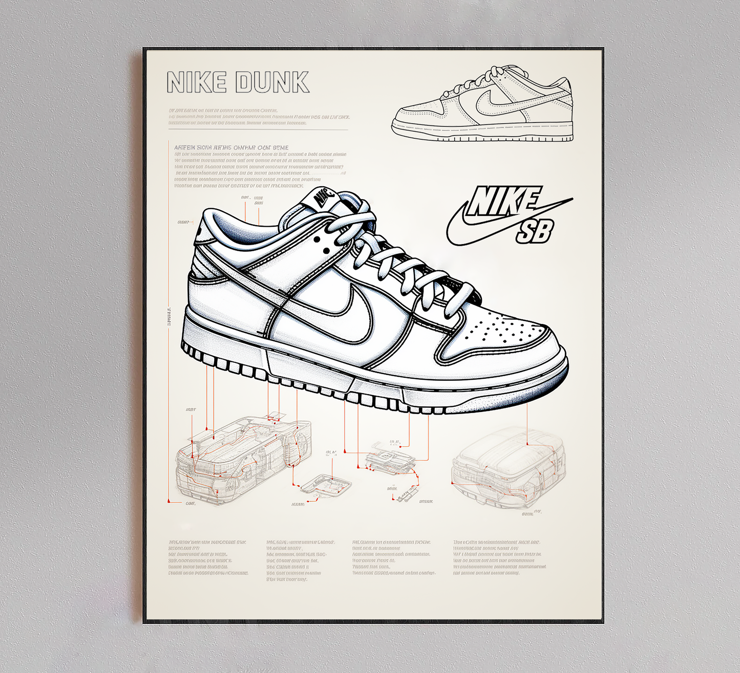 Nike Dunk Blueprint Poster