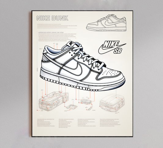 Nike Dunk Blueprint Poster