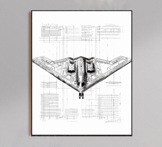 B2 Spirit Blueprint Poster