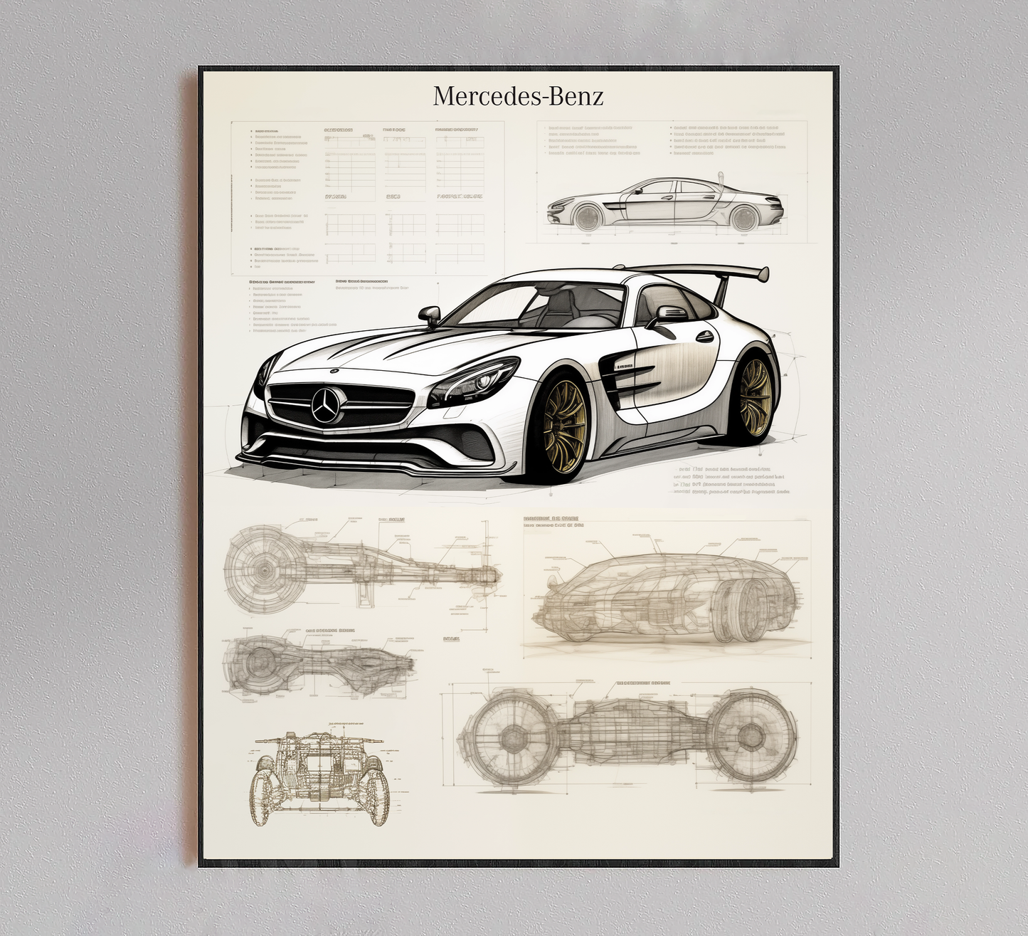 Mercedes-Benz AMG Blueprint Poster