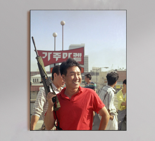 LA Riots Koreans on Rooftop Poster