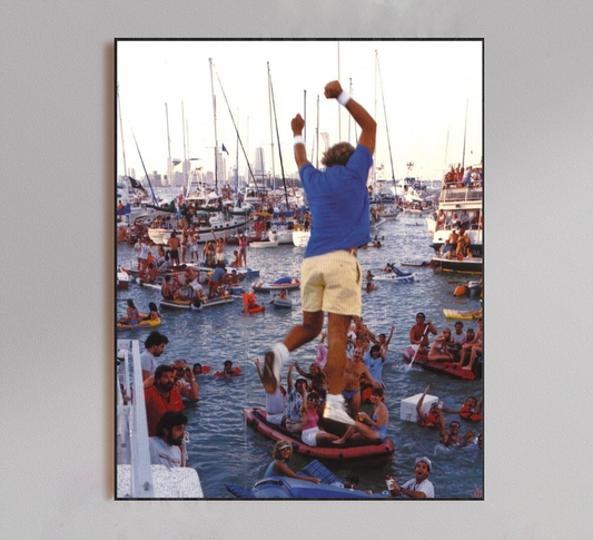 Jumping Into Water Vintage Poster