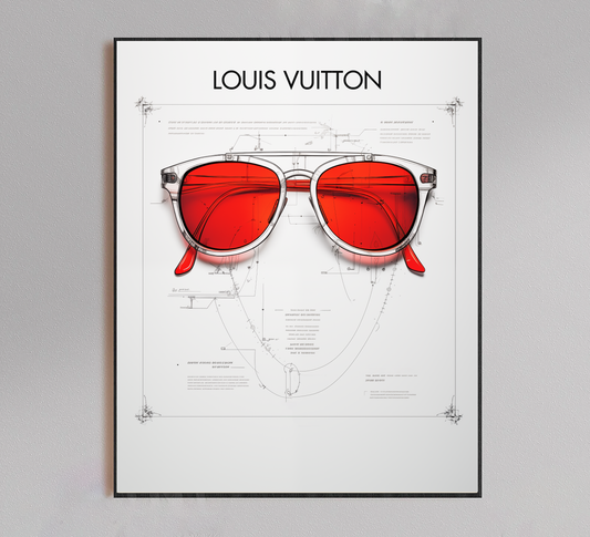 LV Glasses Blueprint Poster