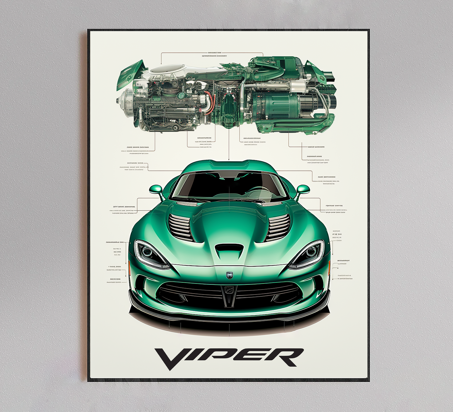 Dodge Viper Blueprint Poster