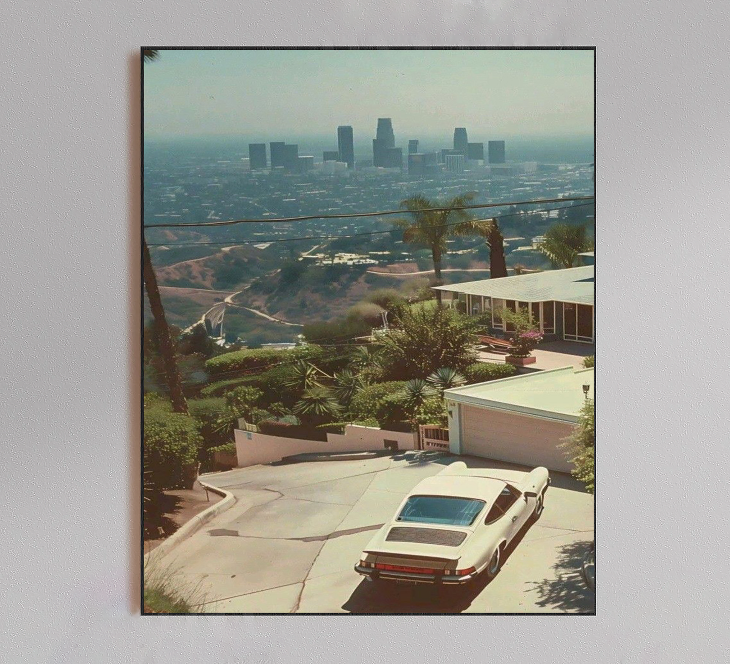 Porsche HollyWood Hills Vintage Poster