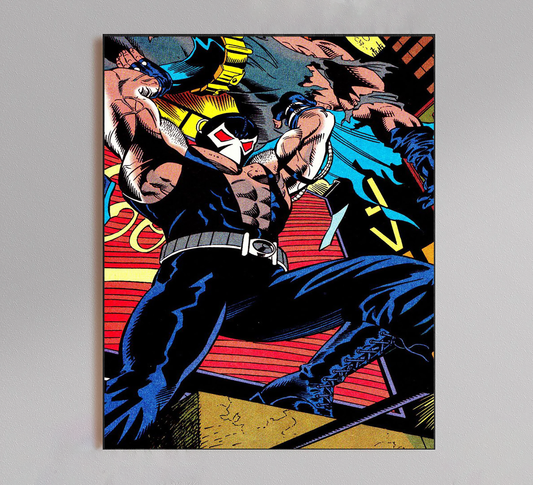Bane Throwing Batman Comic Poster