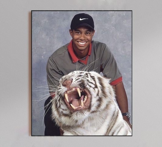 Tiger Woods and Tiger Poster