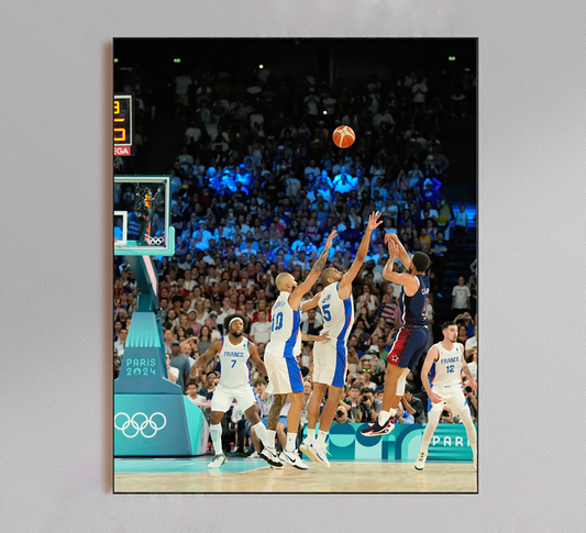 Steph Curry France Olympic Dagger Shot Poster