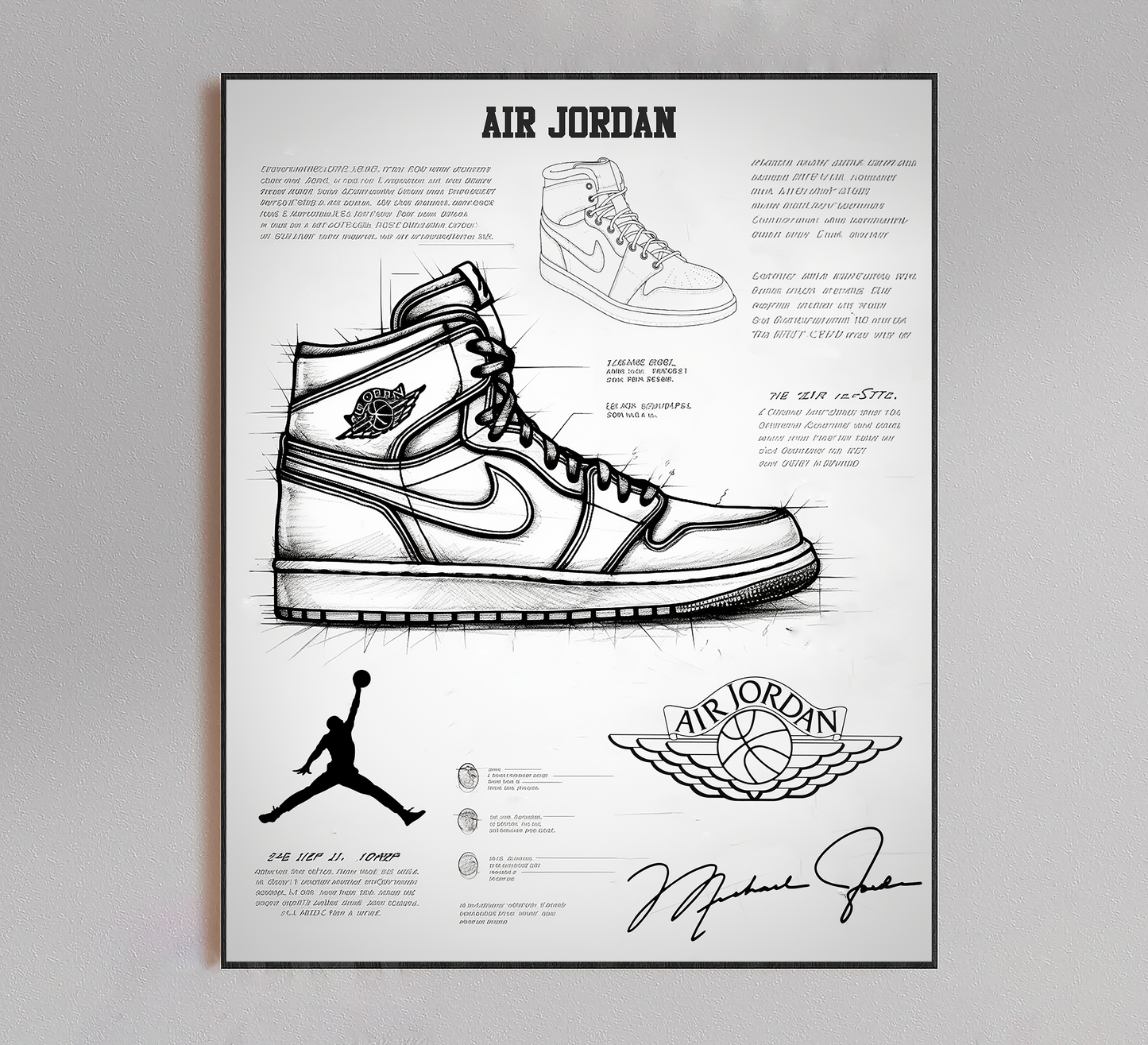 Air Jordan 1 Blueprint Poster