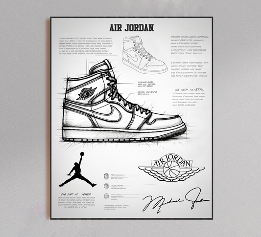 Air Jordan 1 Blueprint Poster