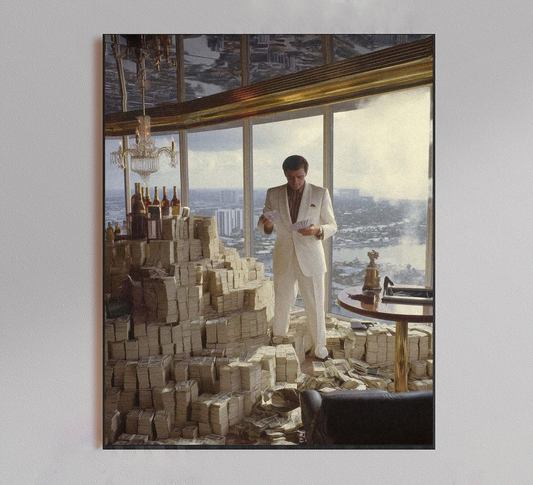 Vintage New York Money Stacks Poster