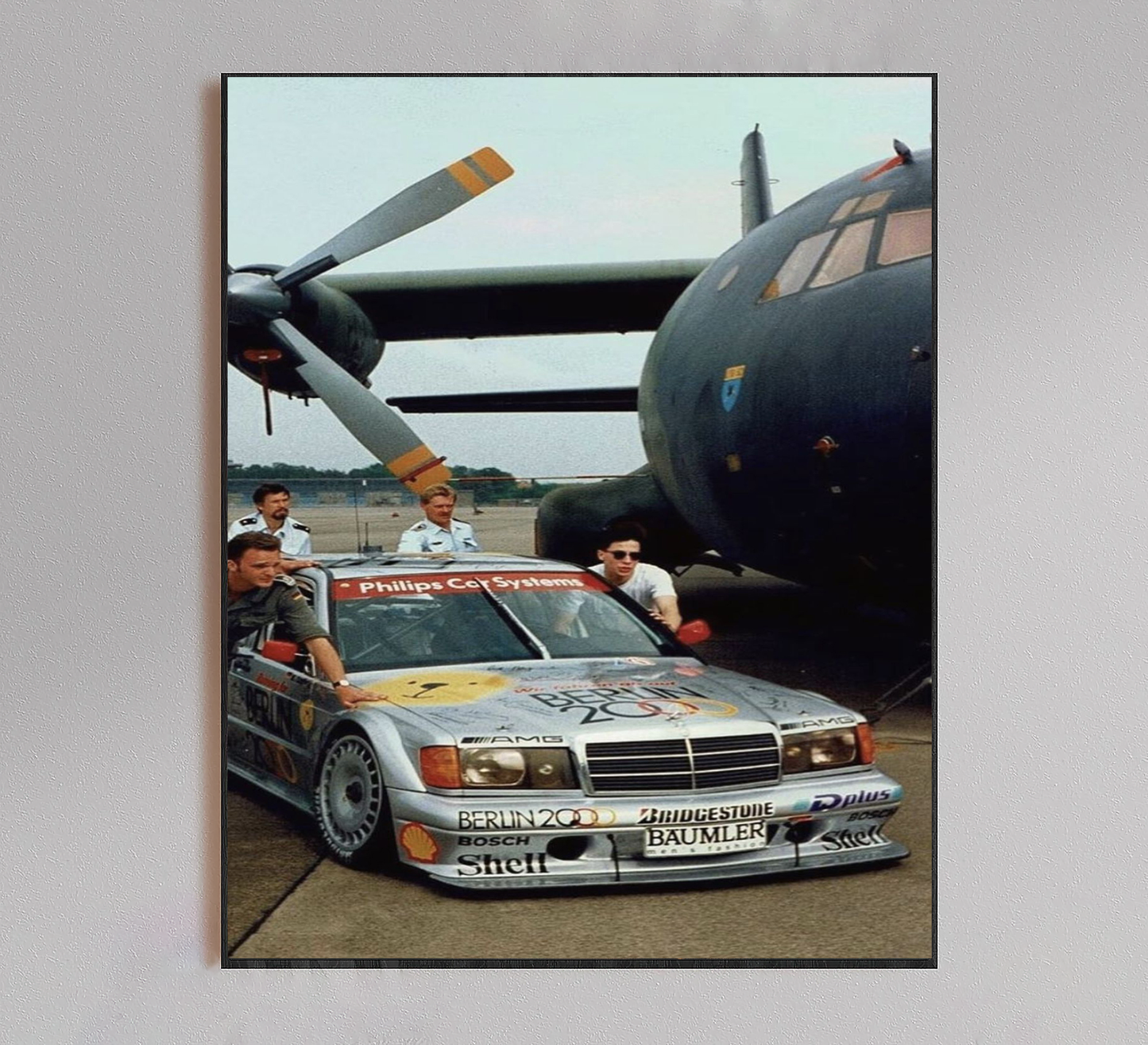 Mercedes Turbo Car & Military Plane Poster