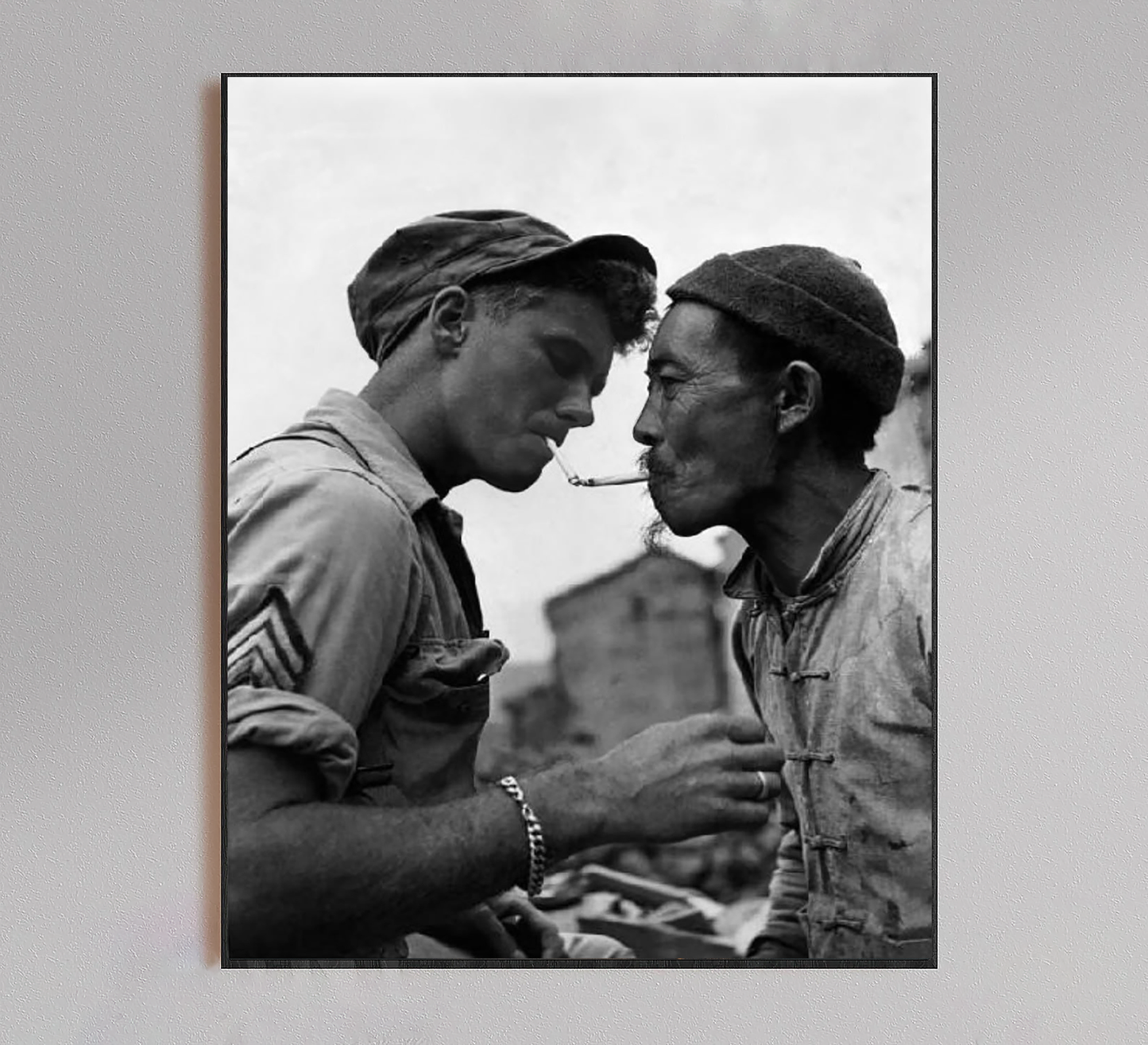 Soldier Sharing Cigarette Vietnam War Poster