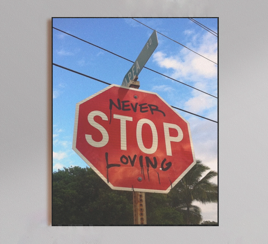 Never Stop Loving Sign Motivational Poster